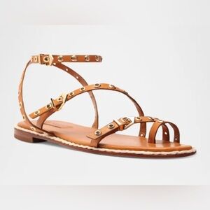 SCHUTZ Annette Grommet Buckles Flat Sandals